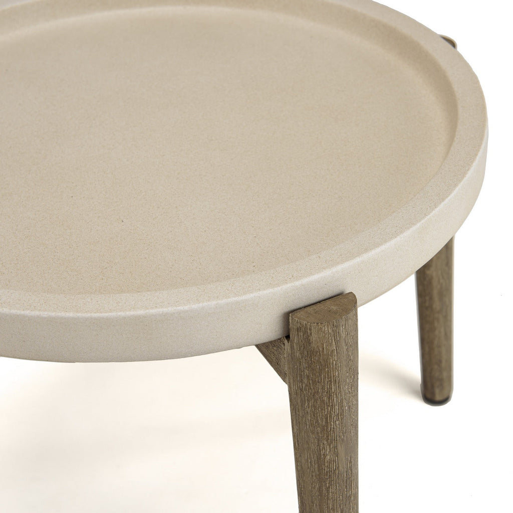 Hector - Table D'Appoint De Jardin - Marron Vieilli/Beige