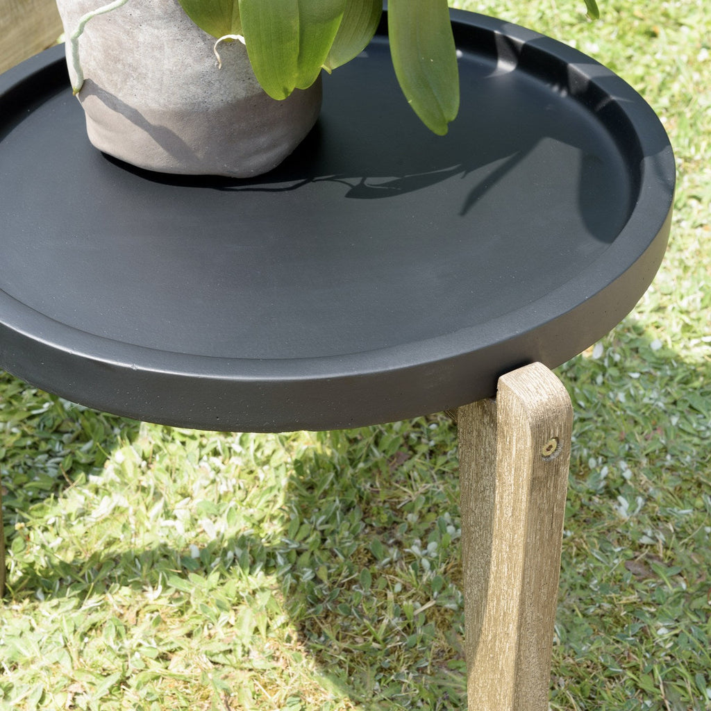 Hector - Table D'Appoint De Jardin - Marron Vieilli/Noir