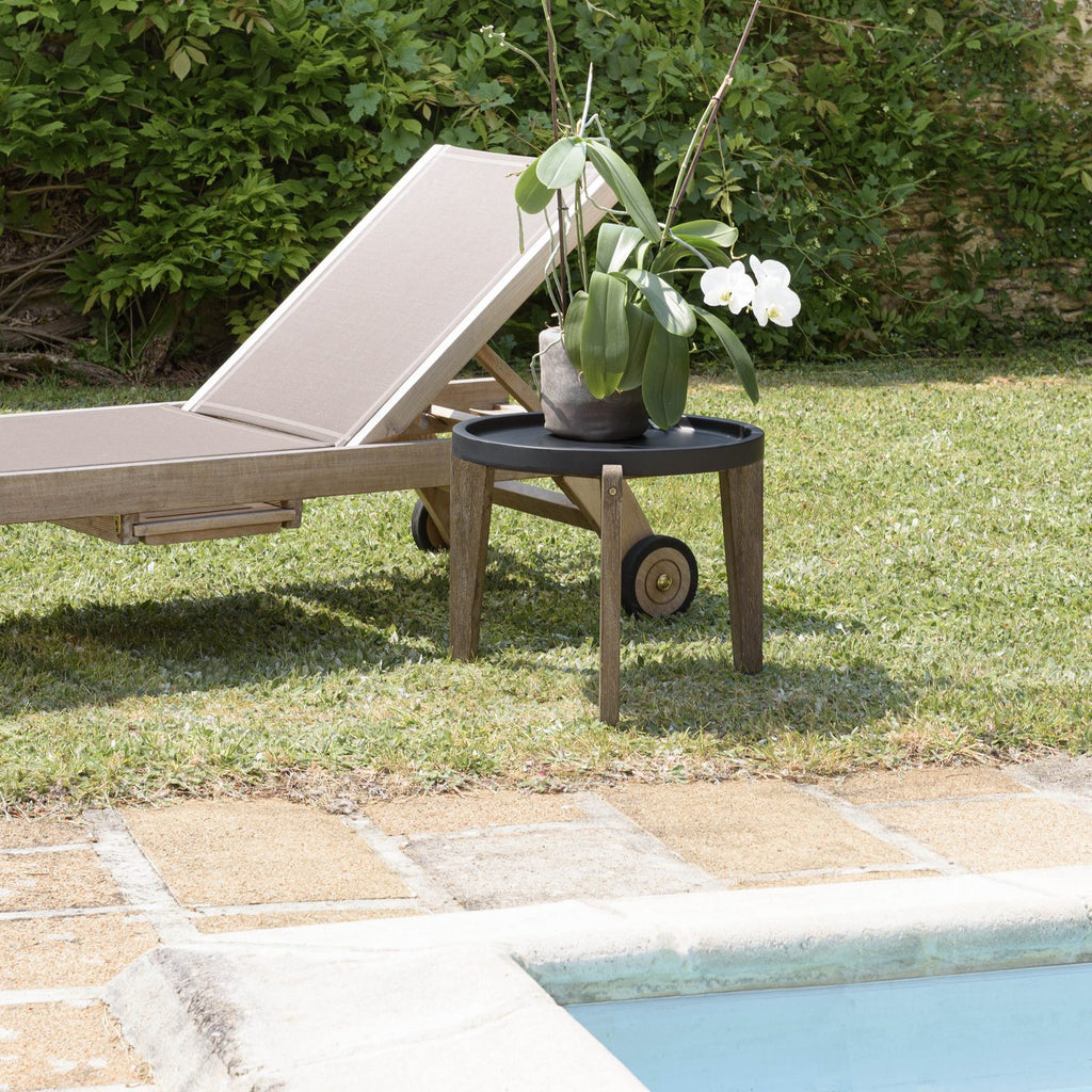 Hector - Table D'Appoint De Jardin - Marron Vieilli/Noir