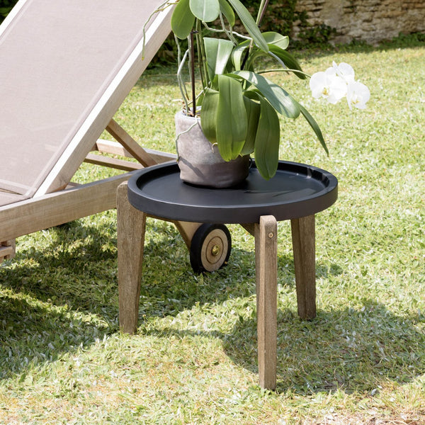 Hector - Table D'Appoint De Jardin - Marron Vieilli/Noir