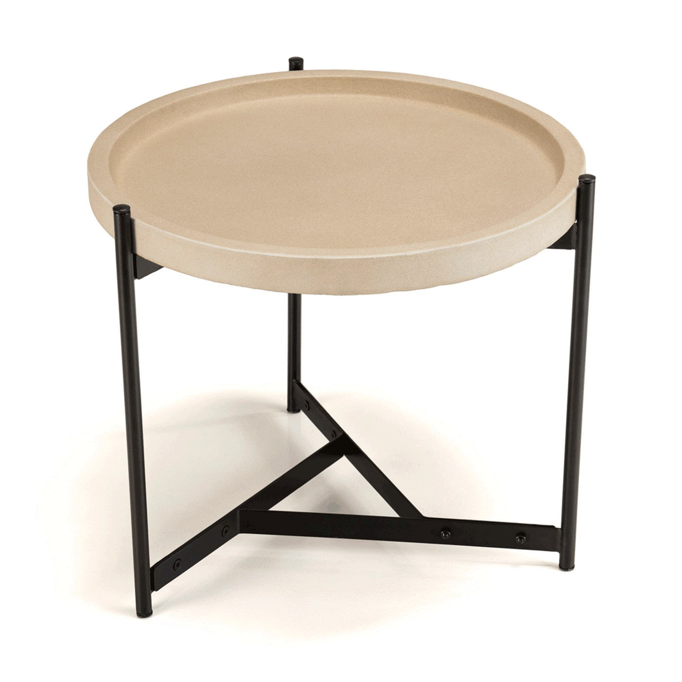 Hector - Table D'Appoint De Jardin - Noir/Beige