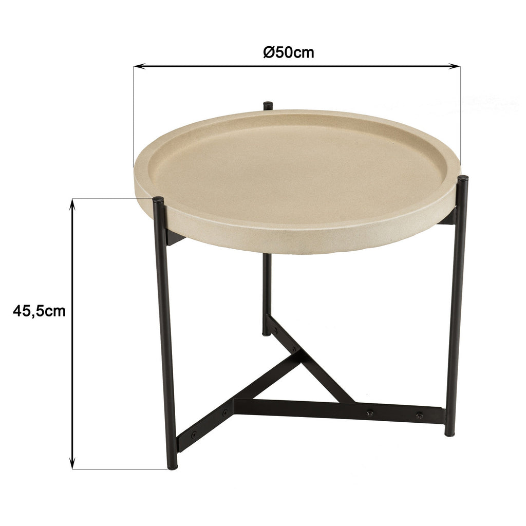 Hector - Table D'Appoint De Jardin - Noir/Beige