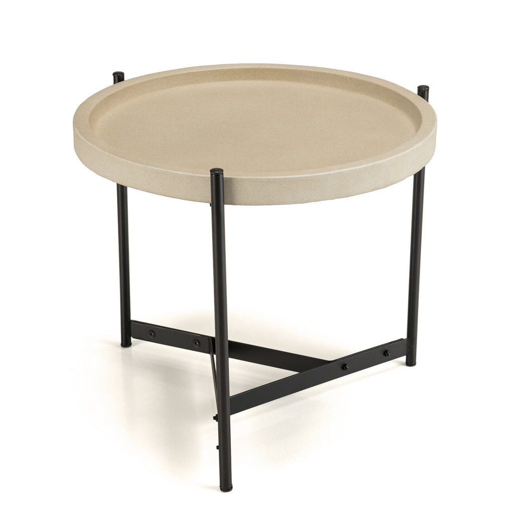 Hector - Table D'Appoint De Jardin - Noir/Beige