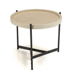 Hector - Table D'Appoint De Jardin - Noir/Beige