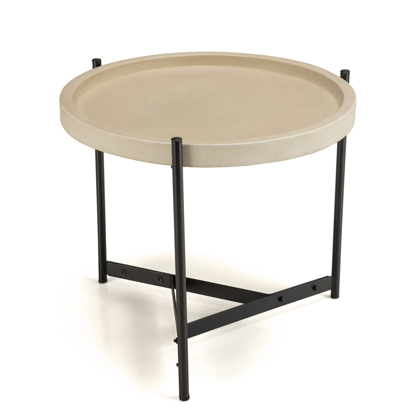 Hector - Table D'Appoint De Jardin - Noir/Beige