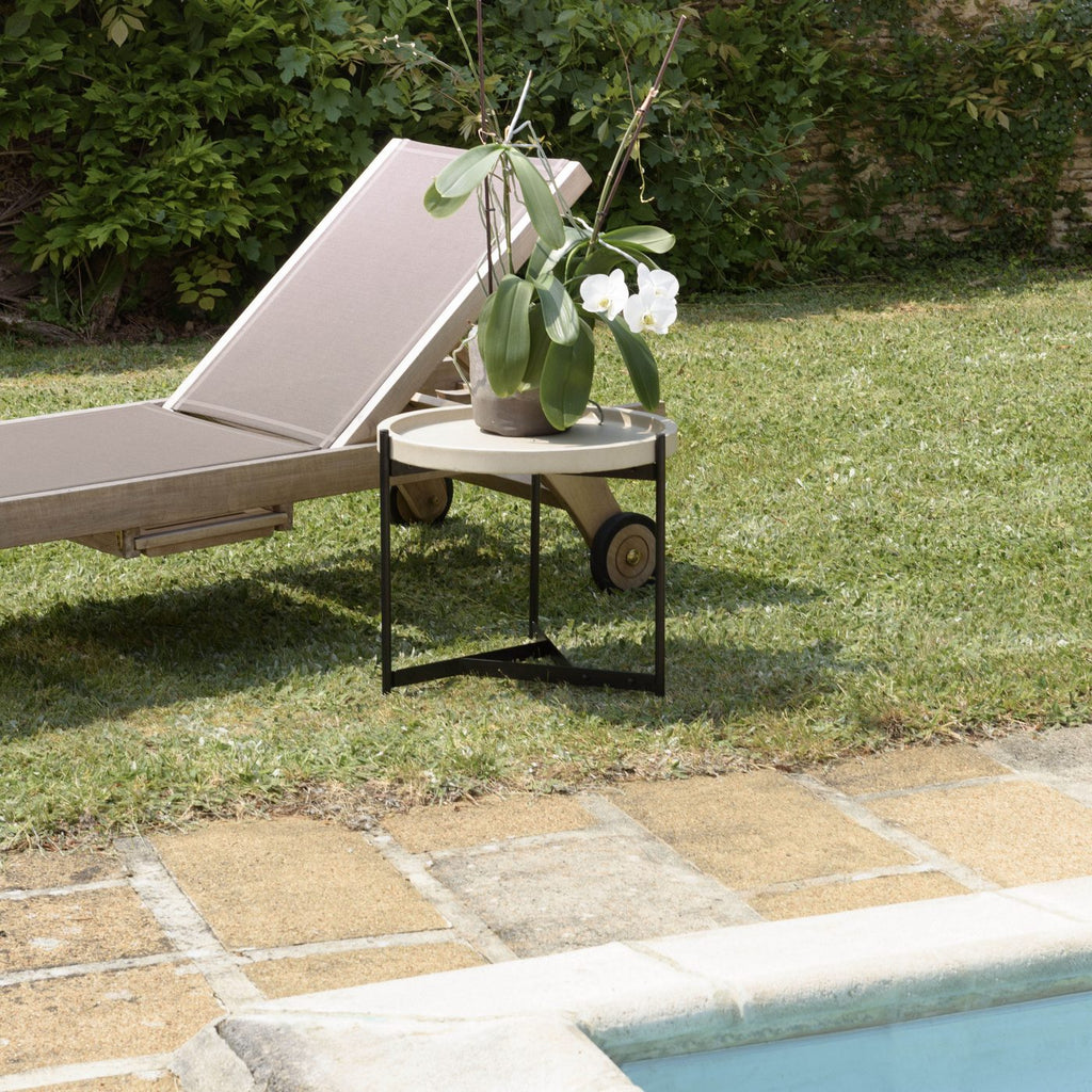 Hector - Table D'Appoint De Jardin - Noir/Beige