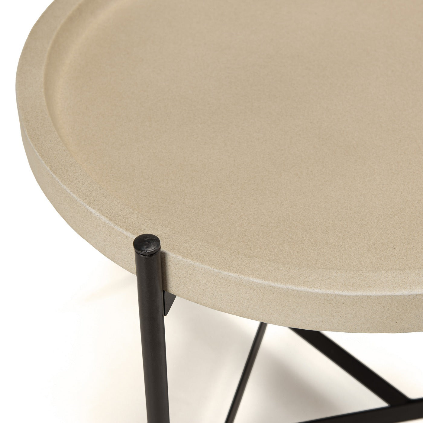 Hector - Table D'Appoint De Jardin - Noir/Beige