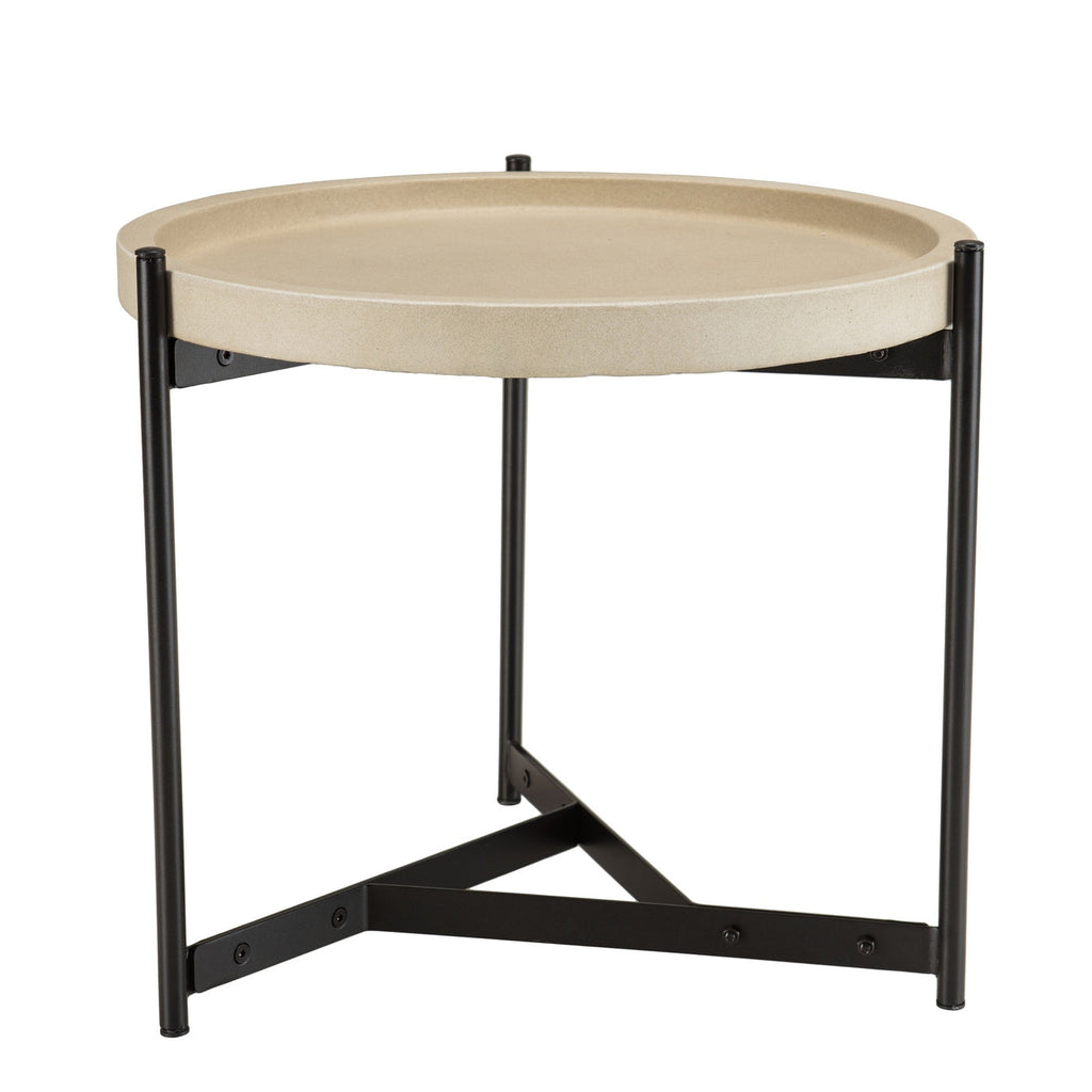 Hector - Table D'Appoint De Jardin - Noir/Beige