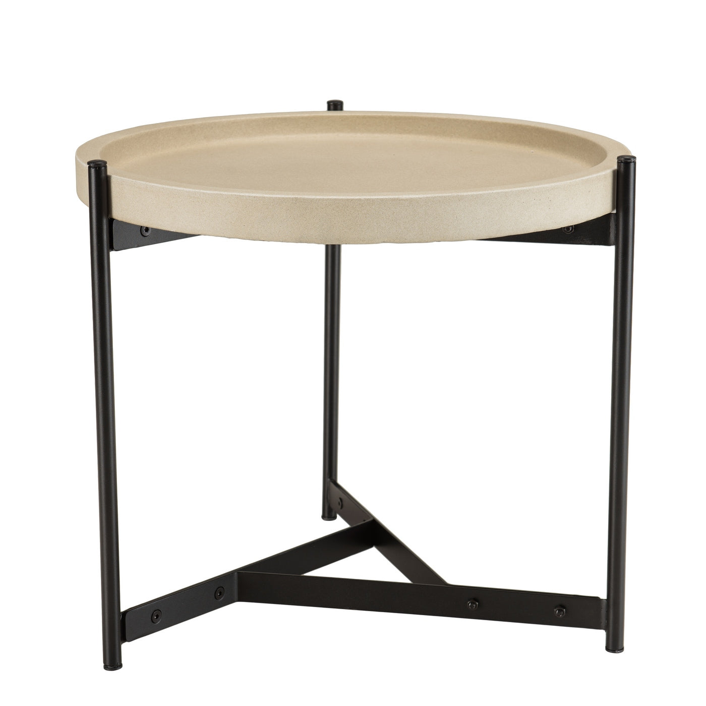 Hector - Table D'Appoint De Jardin - Noir/Beige