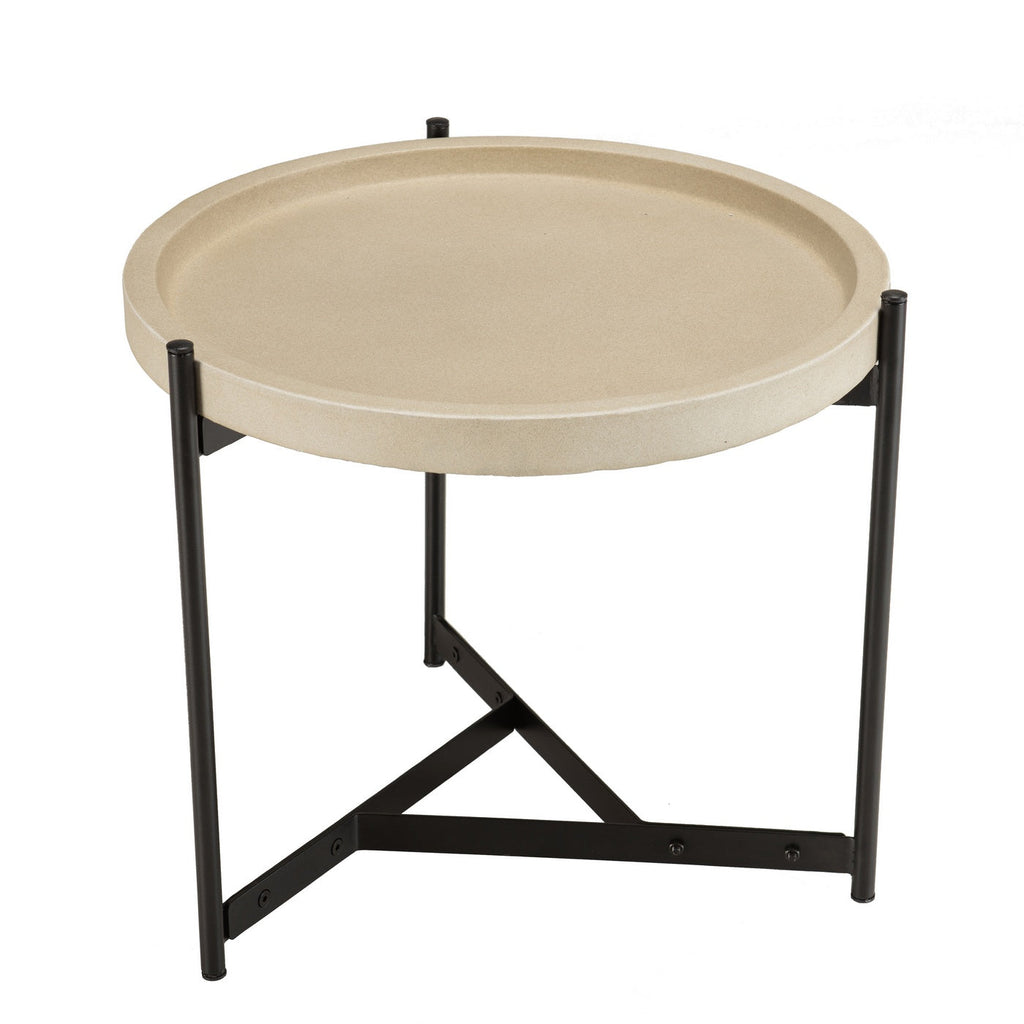 Hector - Table D'Appoint De Jardin - Noir/Beige