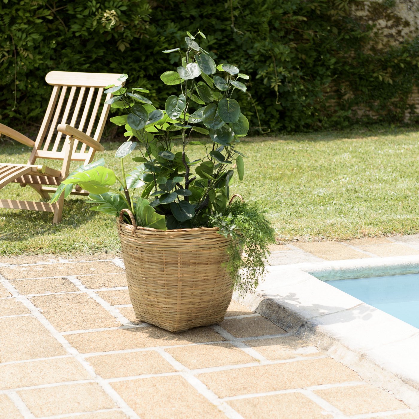 Hector - Pot De Fleur - Gris/Bois Clair