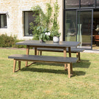 Hector - Salon De Jardin 6 Pers - Gris Anthracite/Marron