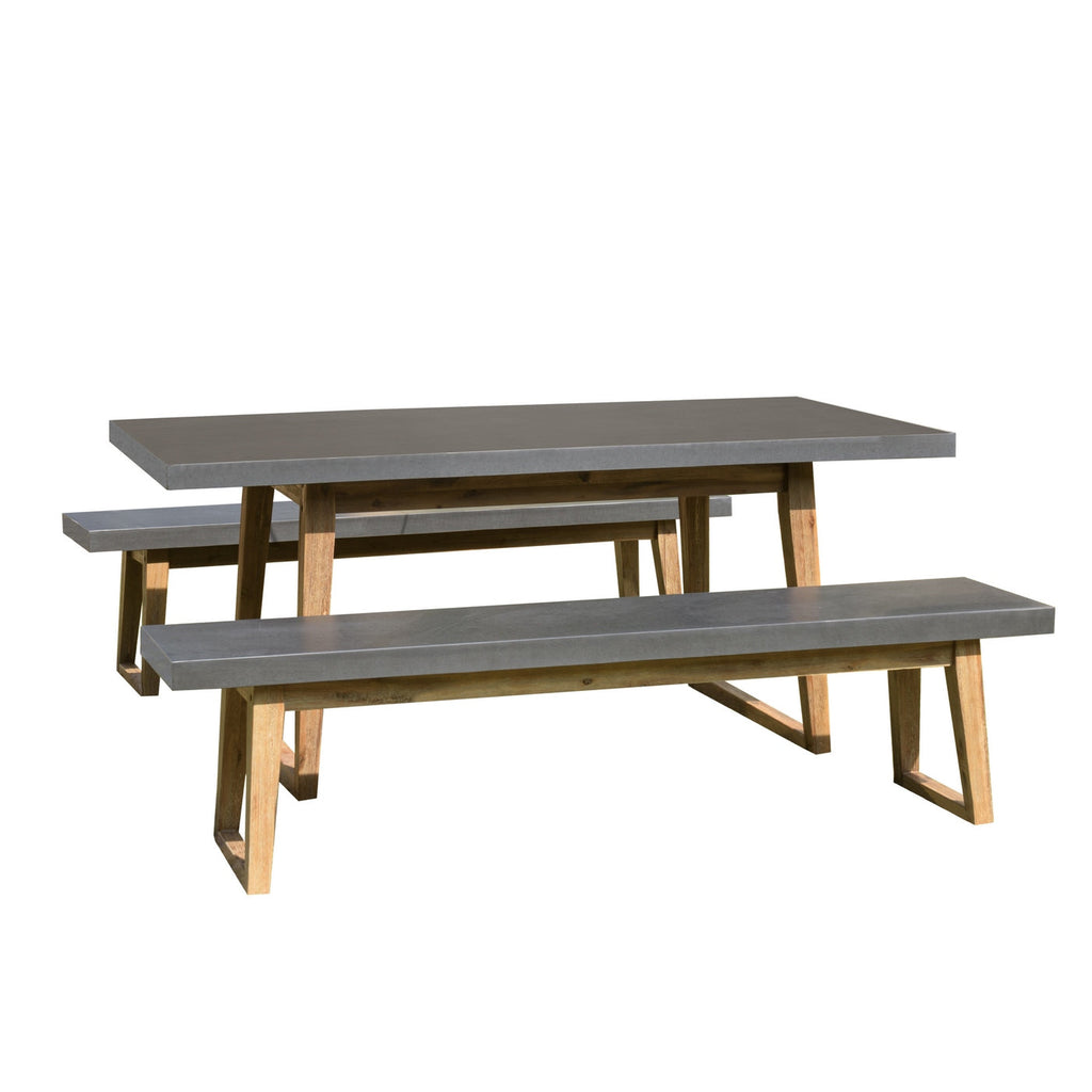 Hector - Salon De Jardin 6 Pers - Gris Anthracite/Marron