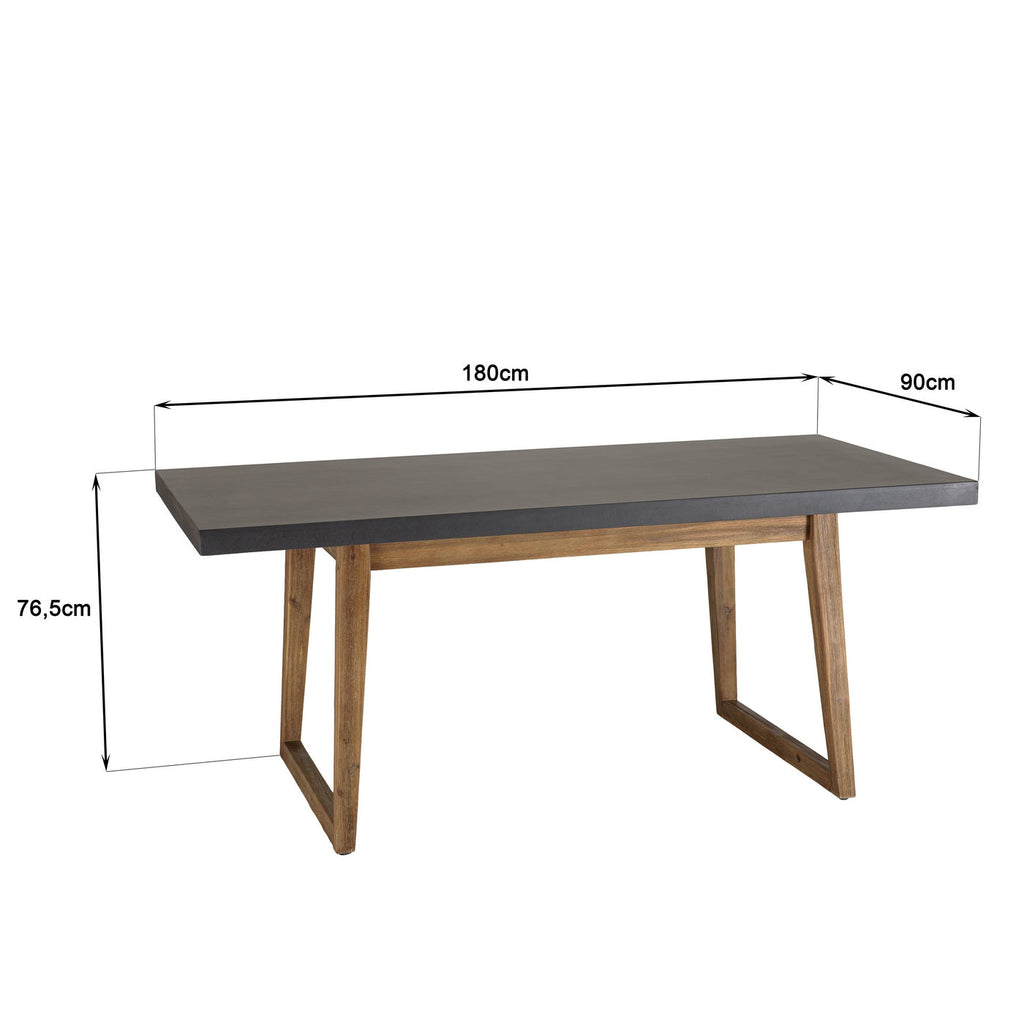 Hector - Salon De Jardin 6 Pers - Gris Anthracite/Marron