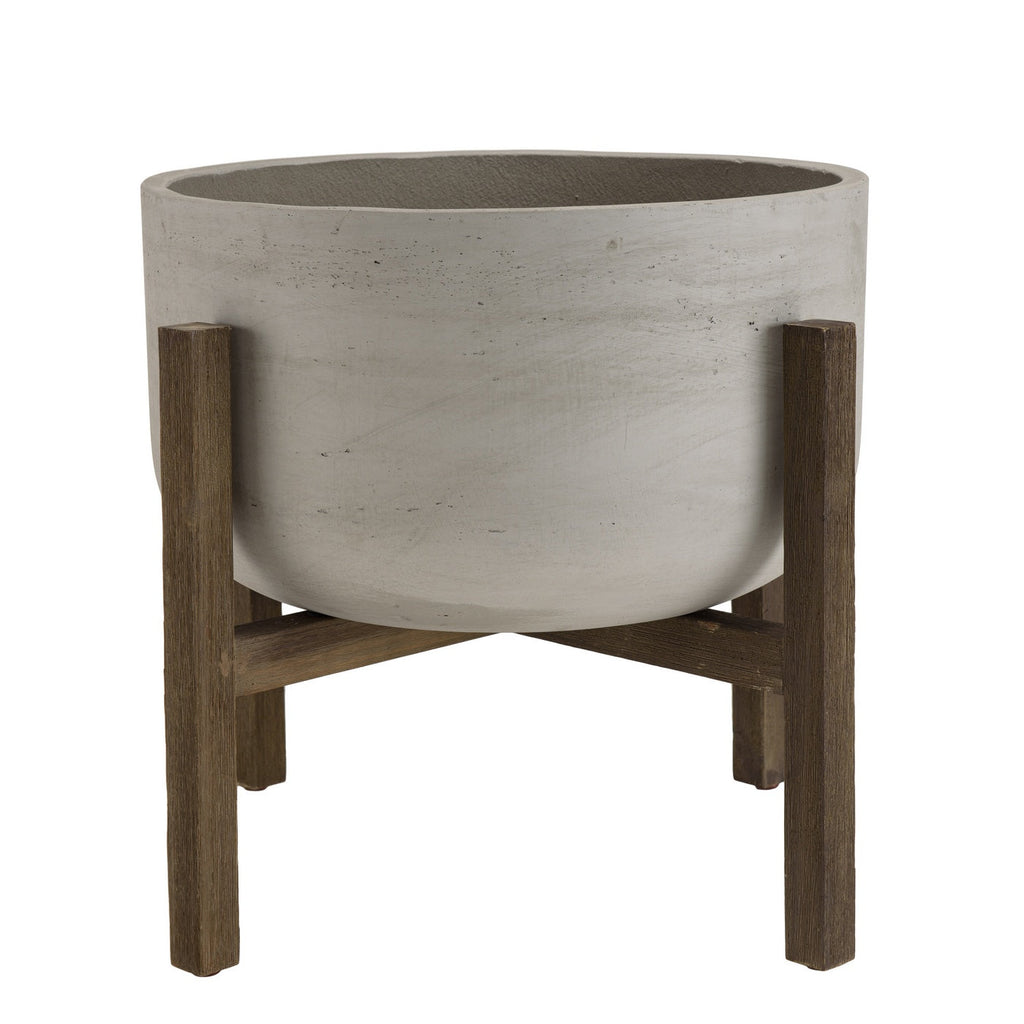 Hector - Pot De Fleur - Marron Foncé/Gris