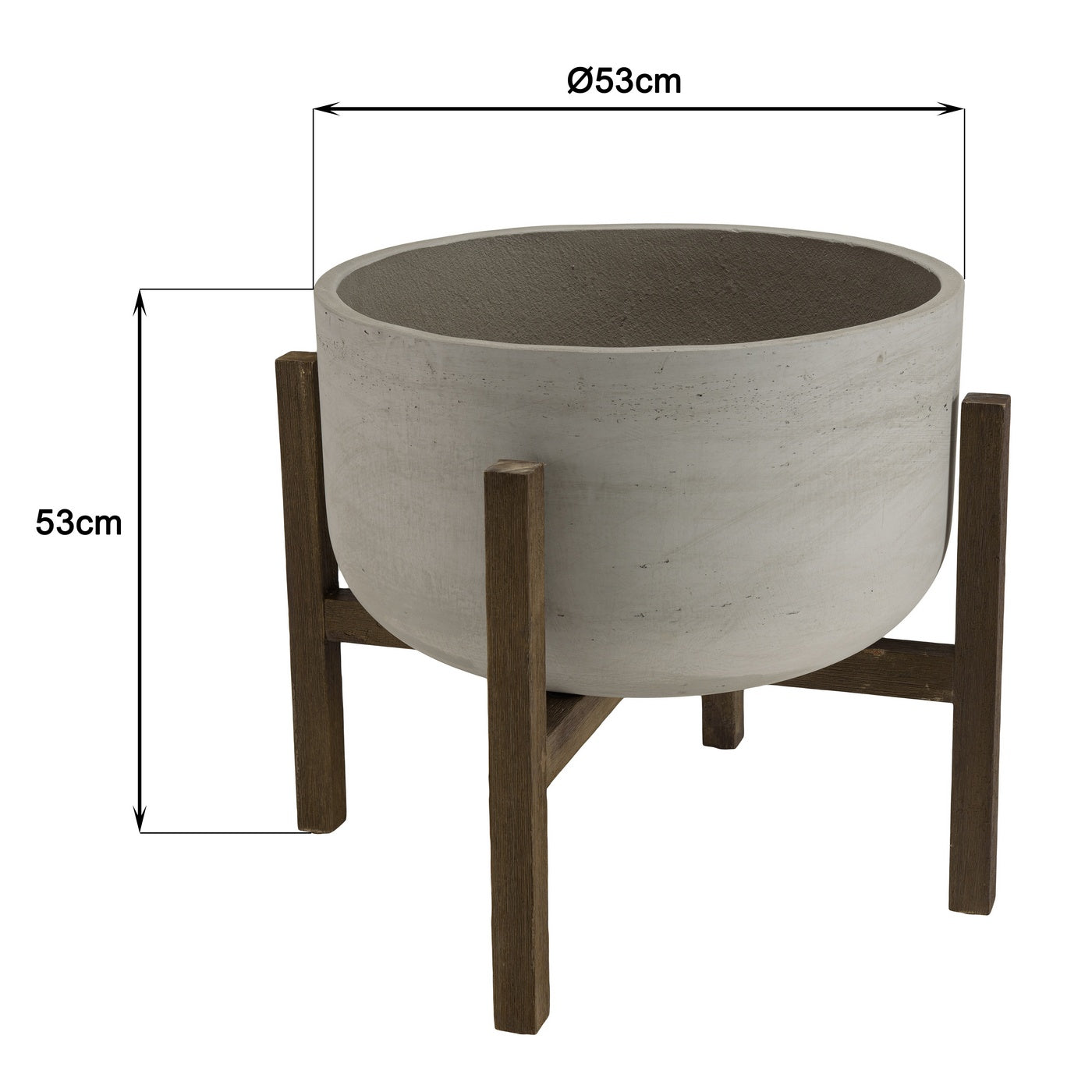 Hector - Pot De Fleur - Marron Foncé/Gris