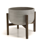 Hector - Pot De Fleur - Marron Foncé/Gris