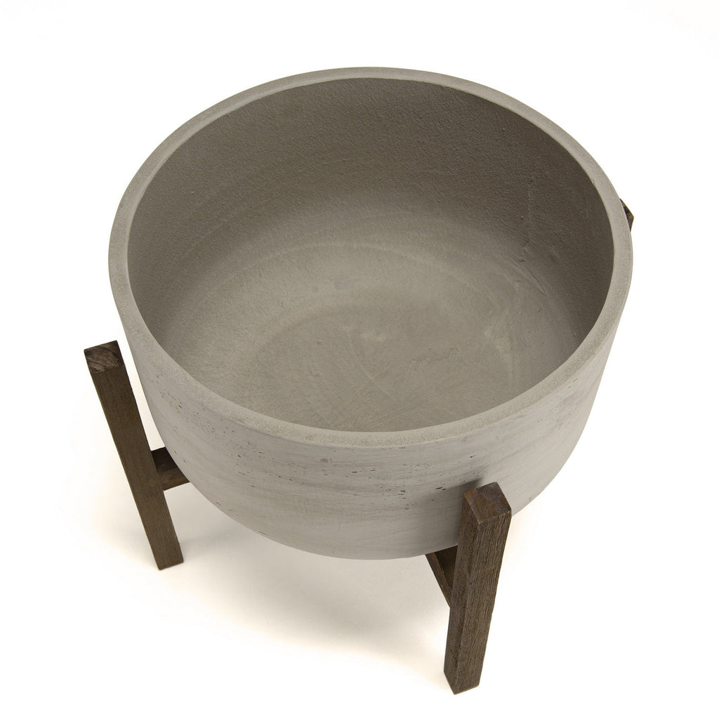 Hector - Pot De Fleur - Marron Foncé/Gris