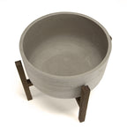 Hector - Pot De Fleur - Marron Foncé/Gris
