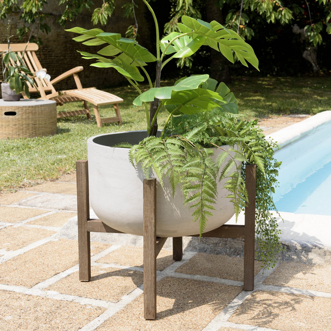 Hector - Pot De Fleur - Marron Foncé/Gris