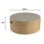 Hector - Table Basse De Jardin - Gris/Bois Clair