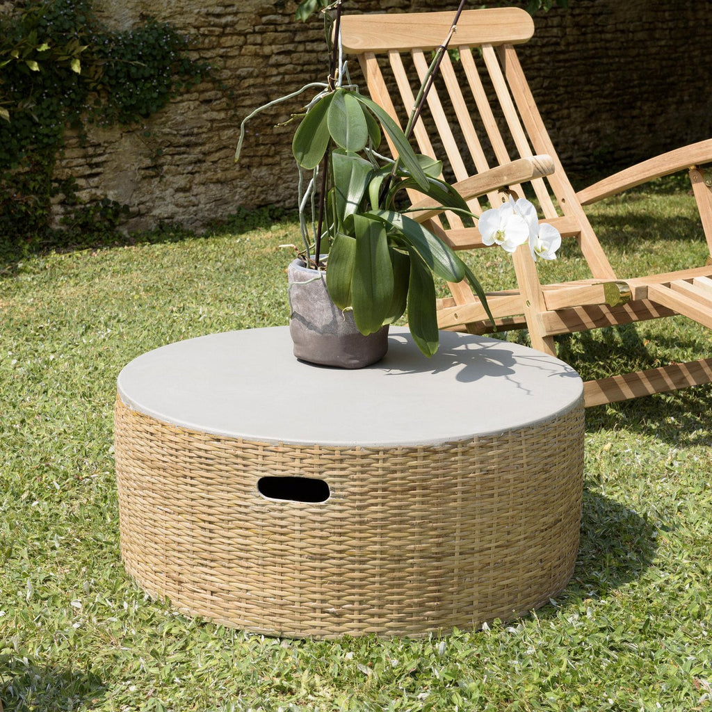 Hector - Table Basse De Jardin - Gris/Bois Clair