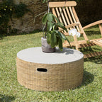 Hector - Table Basse De Jardin - Gris/Bois Clair