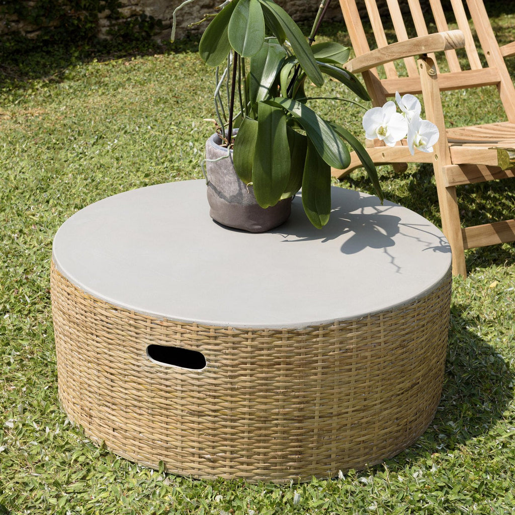 Hector - Table Basse De Jardin - Gris/Bois Clair