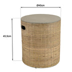 Hector - Table D'Appoint De Jardin - Gris/Bois Clair