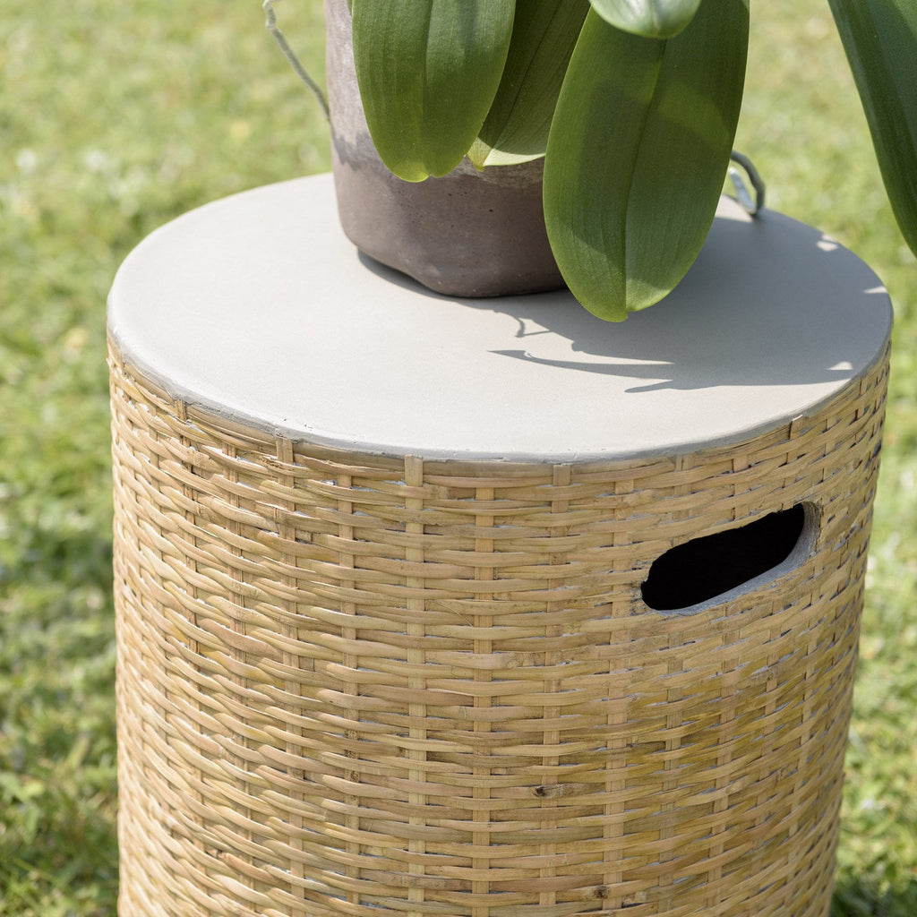 Hector - Table D'Appoint De Jardin - Gris/Bois Clair