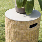 Hector - Table D'Appoint De Jardin - Gris/Bois Clair