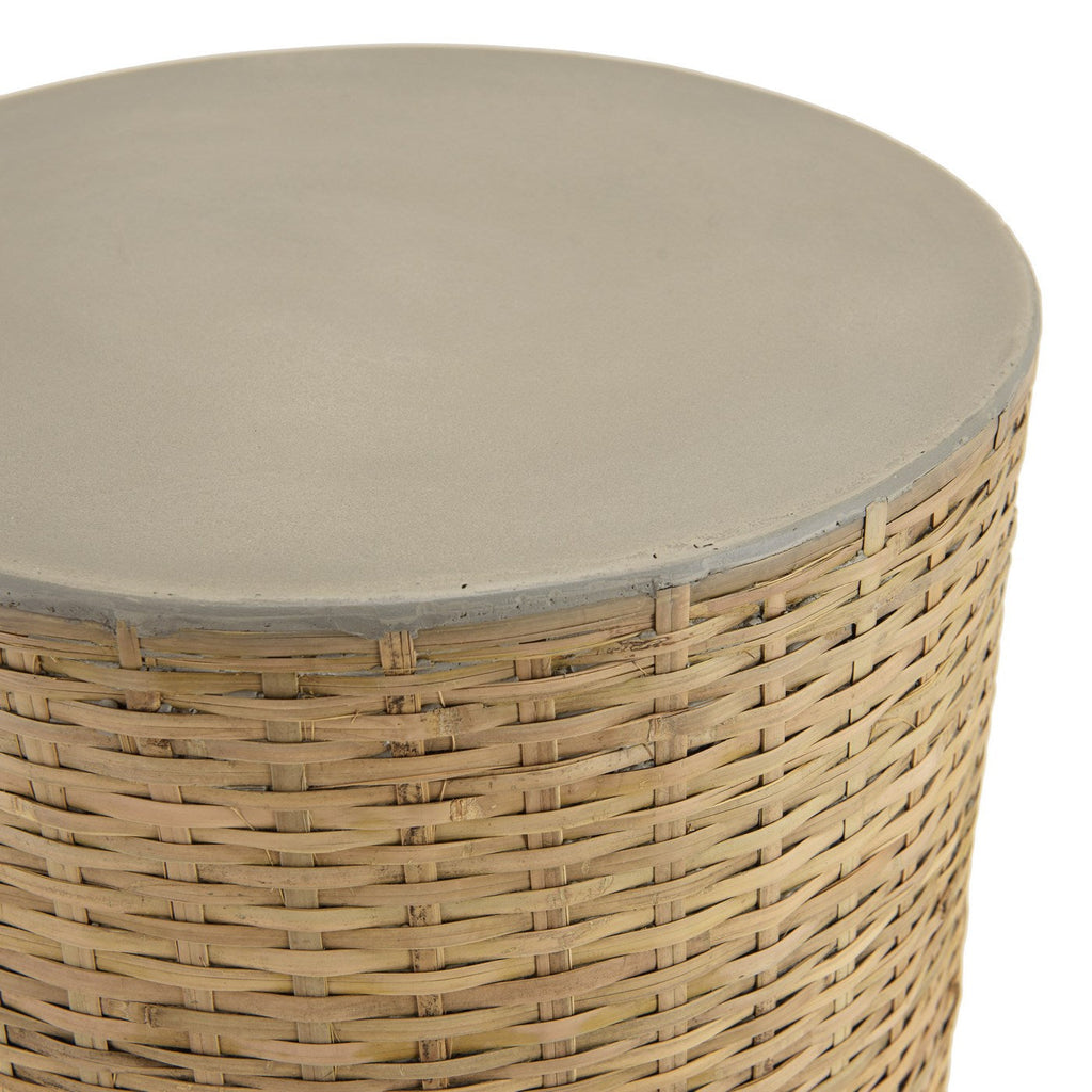 Hector - Table D'Appoint De Jardin - Gris/Bois Clair