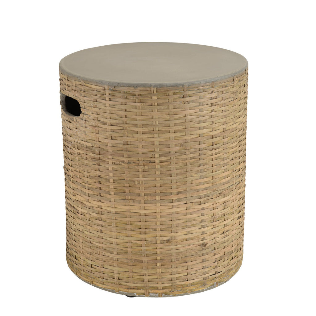 Hector - Table D'Appoint De Jardin - Gris/Bois Clair