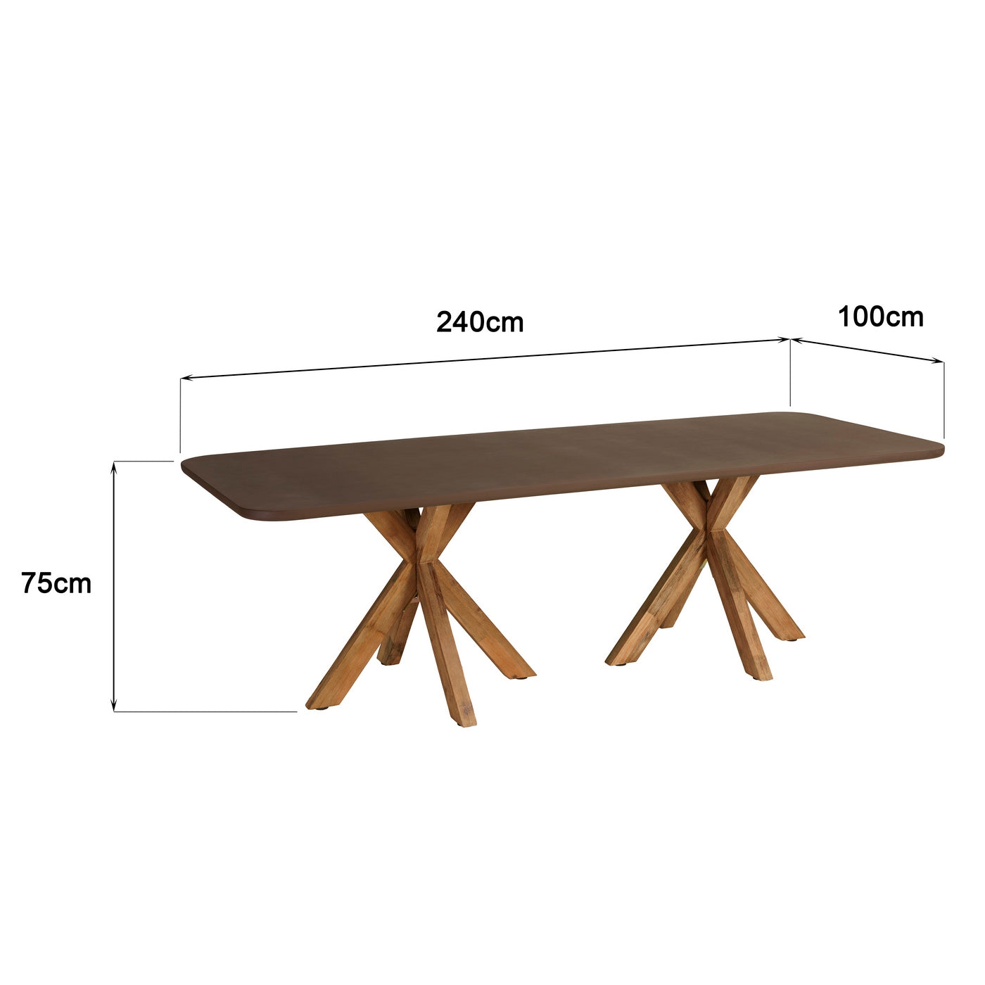 Nestor - Table À Manger De Jardin - Marron