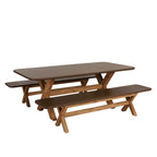 Nestor - Ensemble Table Et Bancs - Marron