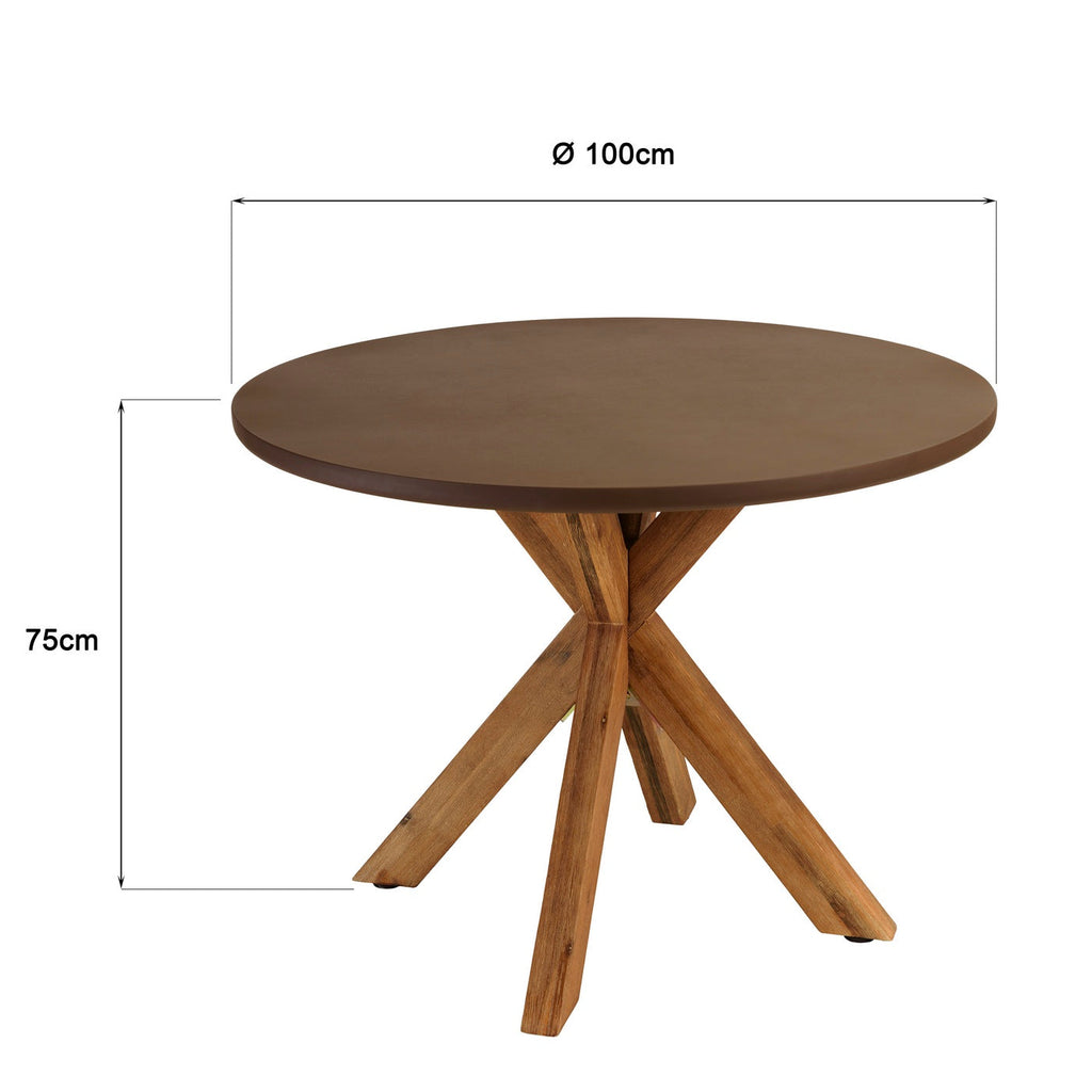 Nestor - Table À Manger De Jardin - Marron