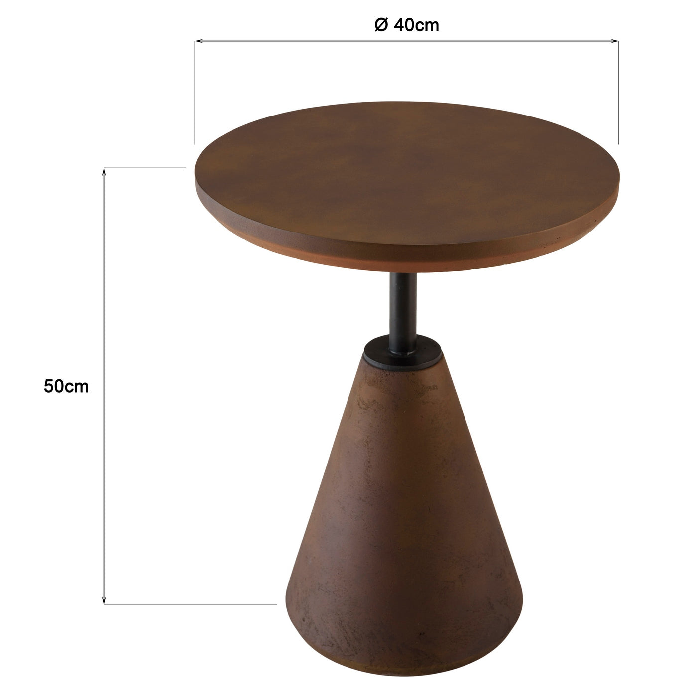 Nestor - Table D'Appoint De Jardin - Marron/Noir