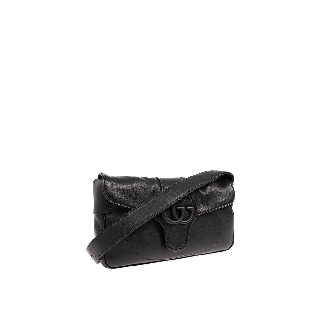 Gucci Aphrodite Leather Shoulder Bag - Black - Femme