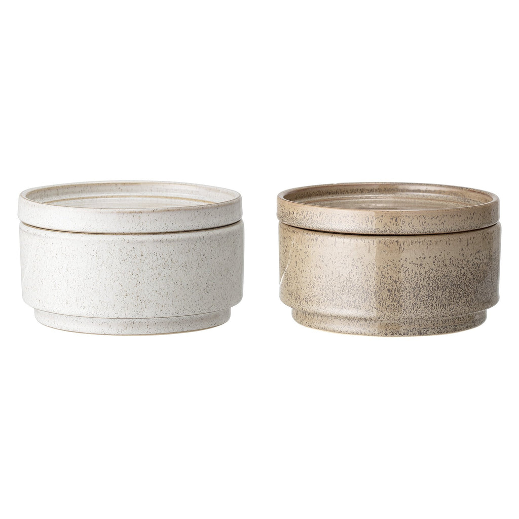 Pot rond en grès "Addison" Marron - INSIDE Box - Shop - Conseil
