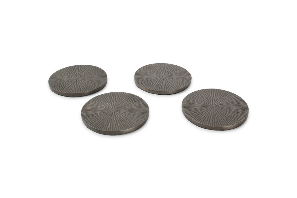 Charm - Set De 4 Sous-Verres Nervurés - Aluminium - Noir