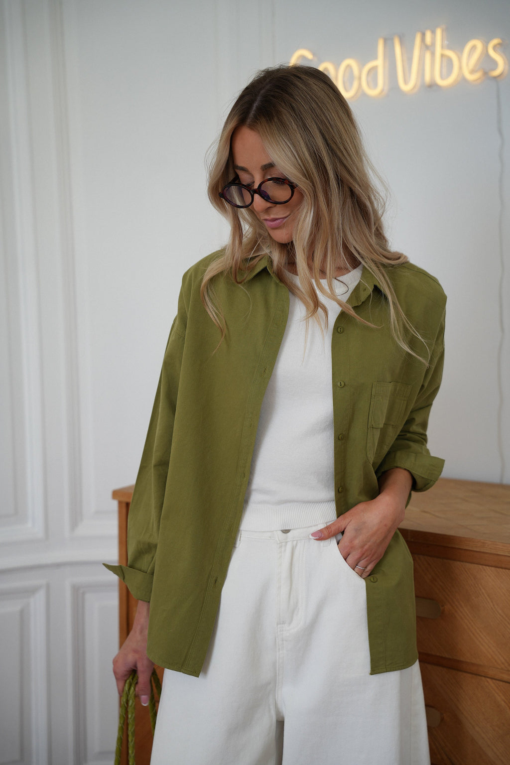 Chemise Droite Roxane - Verte
