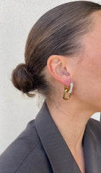 Boucles D'Oreilles Gems Oval X Hoops
