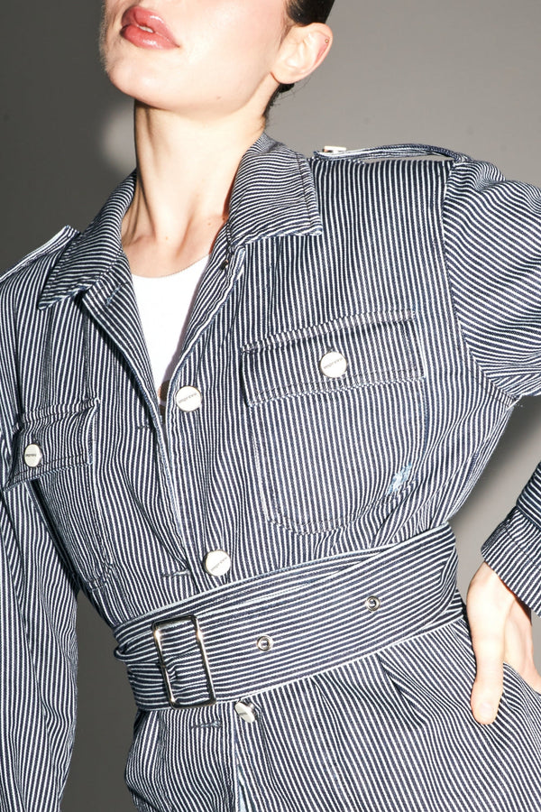 La Veste Denim Marin A  Rayures Workwear Fabriquée Au Portugal
