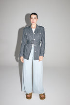 La Veste Denim Marin A  Rayures Workwear Fabriquée Au Portugal