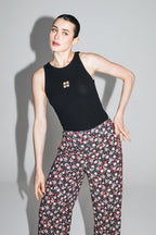 Le Pantalon Max Imprimé Gypsy Fleuri Rouge Et Rose Fabriqué En Italie