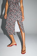 La Robe Diane Imprimé Gypsy Fleuri Rouge Et Rose Fabriquée En Italie