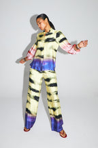 Le Pantalon Aurora Imprimé Funky Tie And Dye Fabriqué En Italie