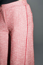 Le Pantalon Charlie Tricot Rouge Et Blanc Fabriqué En Italie