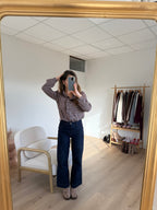 Blouse À Carreaux Margaux Marron
