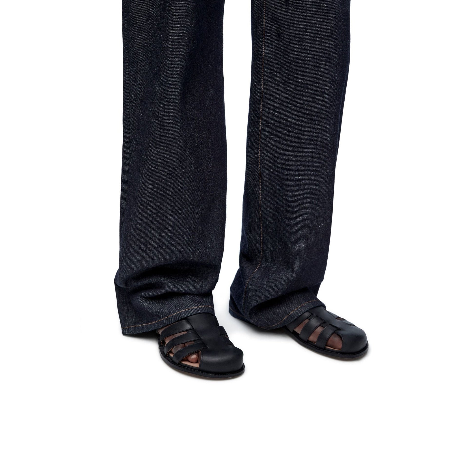 Sandales Loewe Campo Leather - Black - Homme